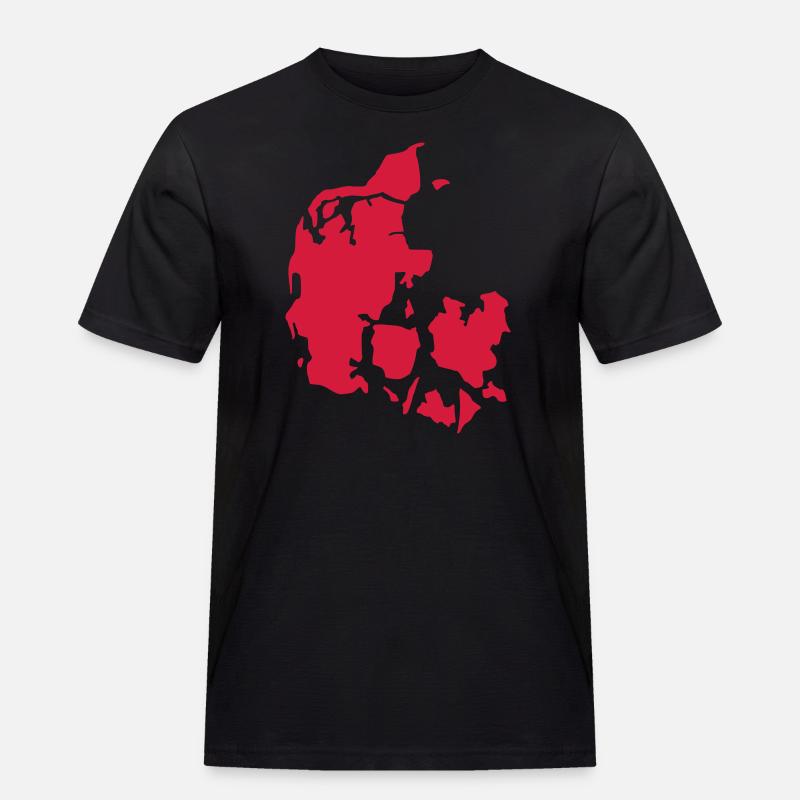 Dänemark - Männer Workwear T-Shirt - Schwarz