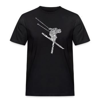 Ski Fingerabdruck - Skiing -Wintersport-Ski fahren - Männer Workwear T-Shirt - Schwarz - Vorne - AI Model Male 178 light (178cm)