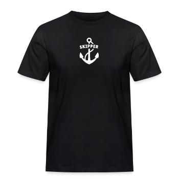 Skipper - Männer Workwear T-Shirt - Schwarz - Vorne - AI Model Male 178 light (178cm)