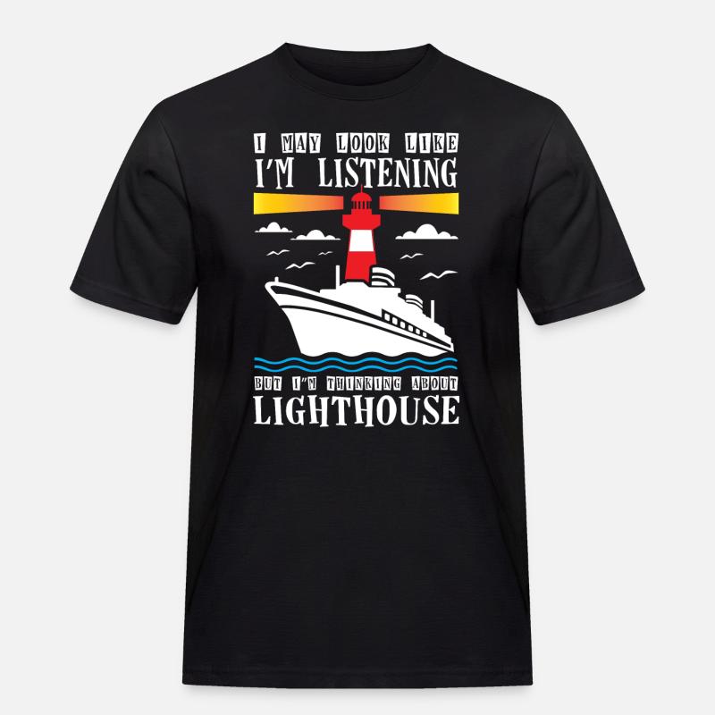 Thinking About Lighthouse Lovers Lighthouse - Männer Workwear T-Shirt - Schwarz