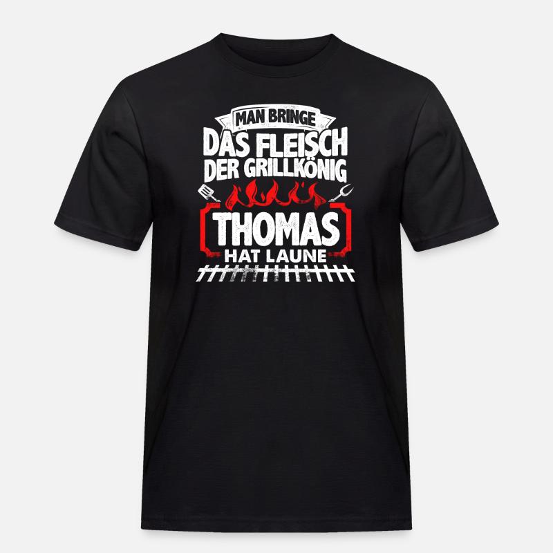 THOMAS - Grill - Männer Workwear T-Shirt - Schwarz