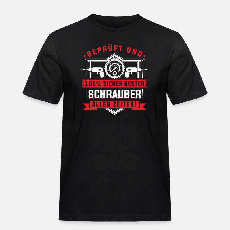 Geprüft bester Schrauber - Männer Workwear T-Shirt - Schwarz