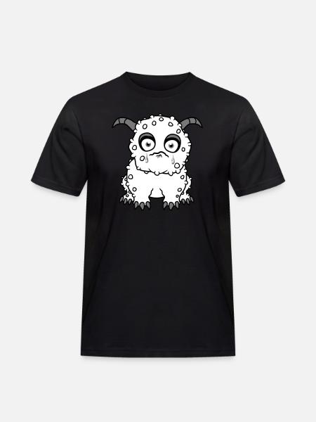 sad little monster cute sweet unhappy - Men's Workwear T-Shirt - black