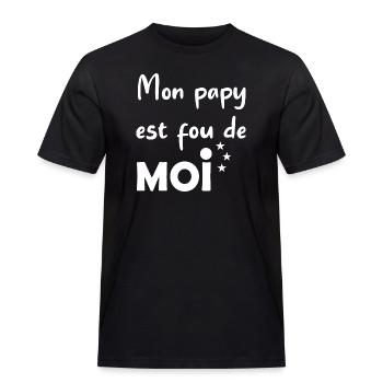 Mon papy est fou de moi t-shirt humour enfant - T-shirt Workwear homme - noir - Devant - AI Model Male 178 light (178cm)