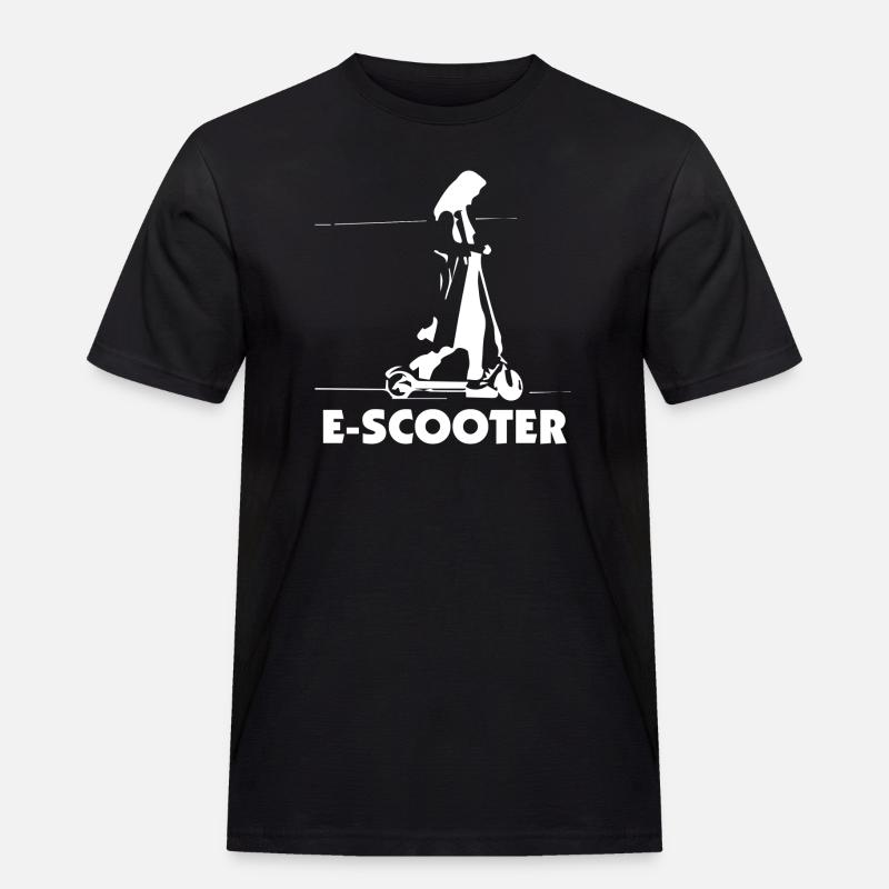 E-Scooter E-Roller Scooter - Männer Workwear T-Shirt - Schwarz