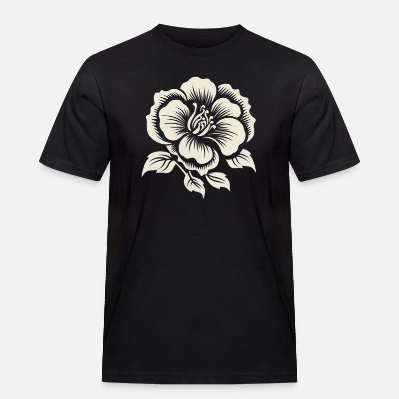 Ätherische Blüte - Männer Workwear T-Shirt - Schwarz