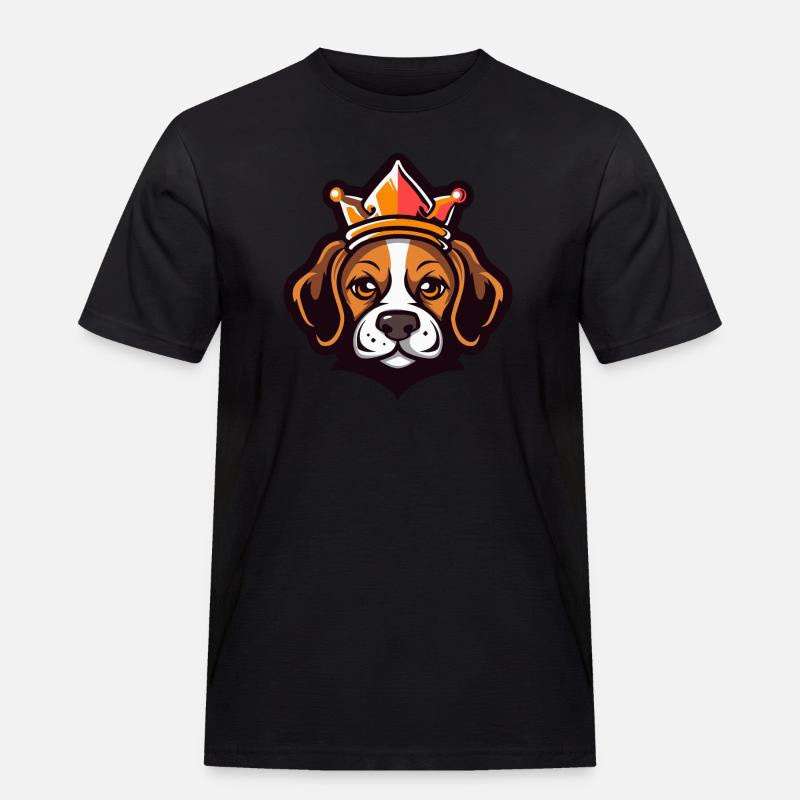 Beagle Hund Krone - Männer Workwear T-Shirt - Schwarz