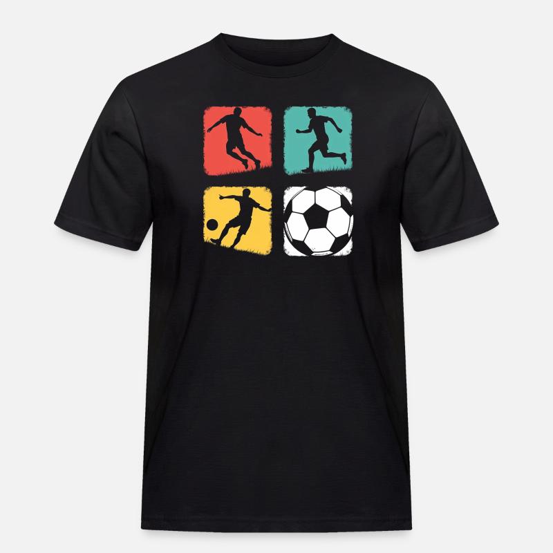 Fussball Design - Junge & Mädchen - Männer Workwear T-Shirt - Schwarz