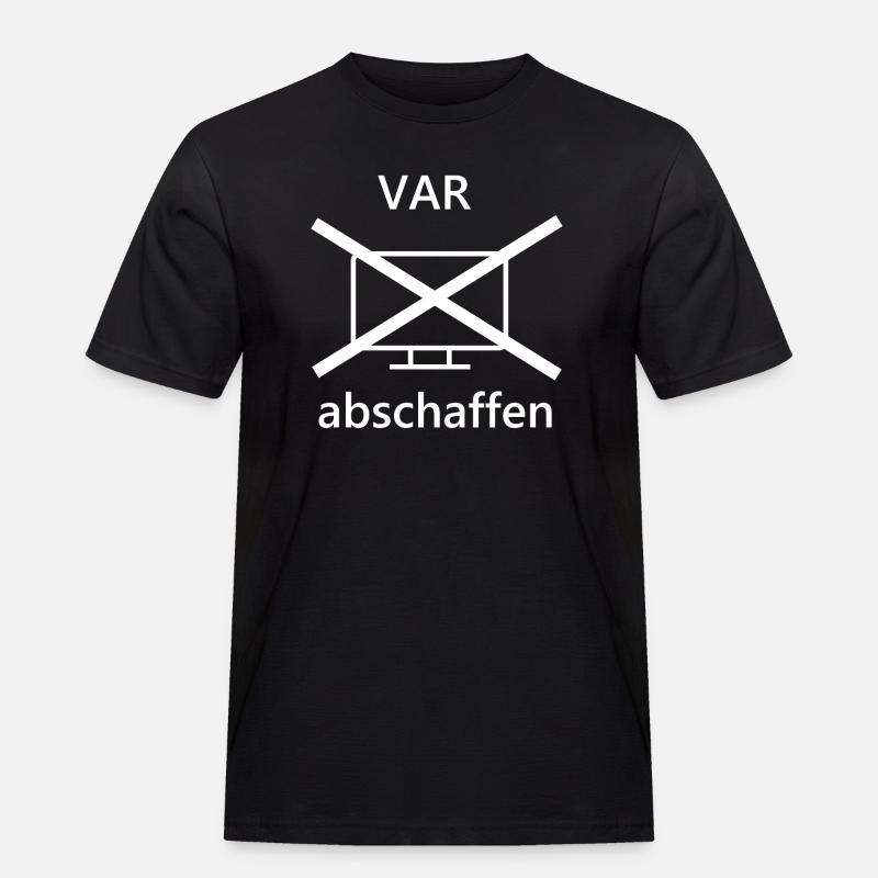 VAR abschaffe - Männer Workwear T-Shirt - Schwarz
