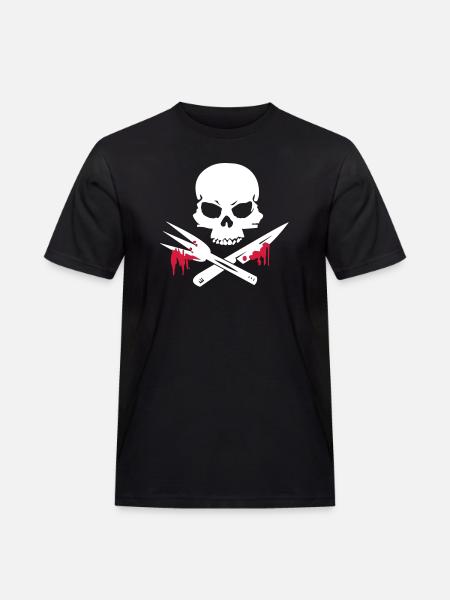 Cooking Skull - Men's Workwear T-Shirt - black