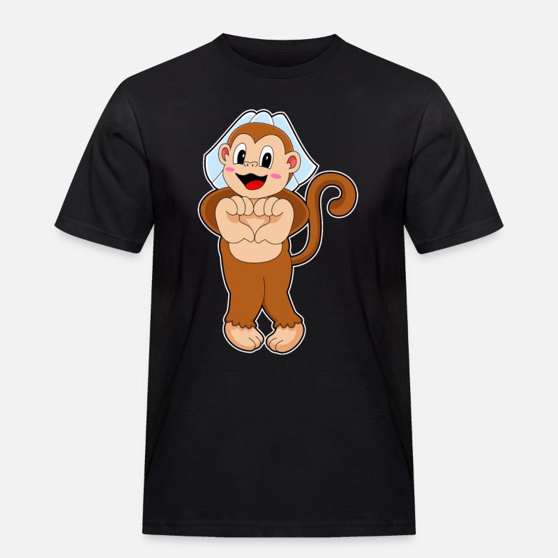 Affe Braut Hochzeit - Männer Workwear T-Shirt - Schwarz