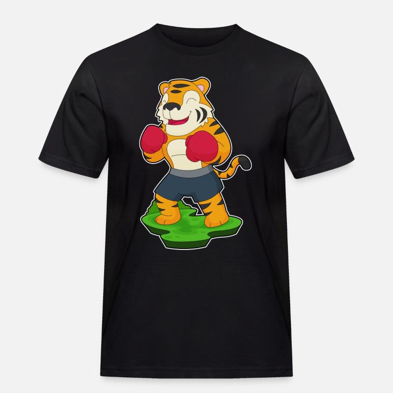 Tiger Boxer Boxhandschuhe Boxen - Männer Workwear T-Shirt - Schwarz