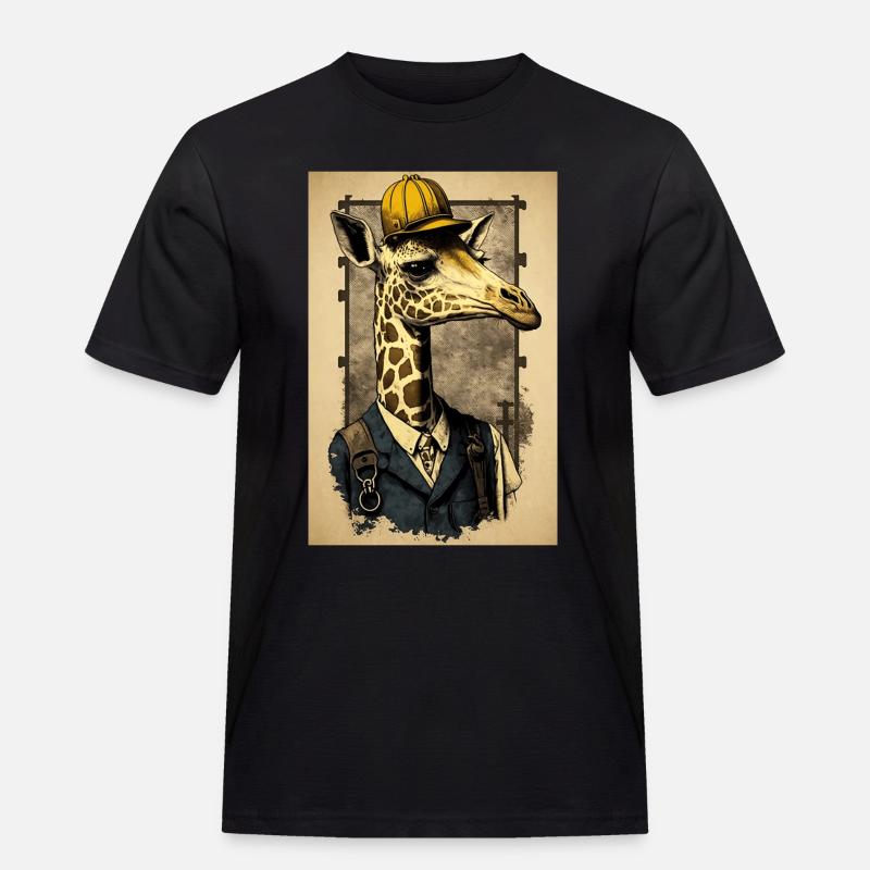 Giraffe der Arbeiterklasse - Männer Workwear T-Shirt - Schwarz
