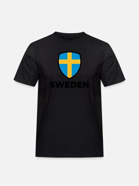 National flag of Sweden - Men's Workwear T-Shirt - black