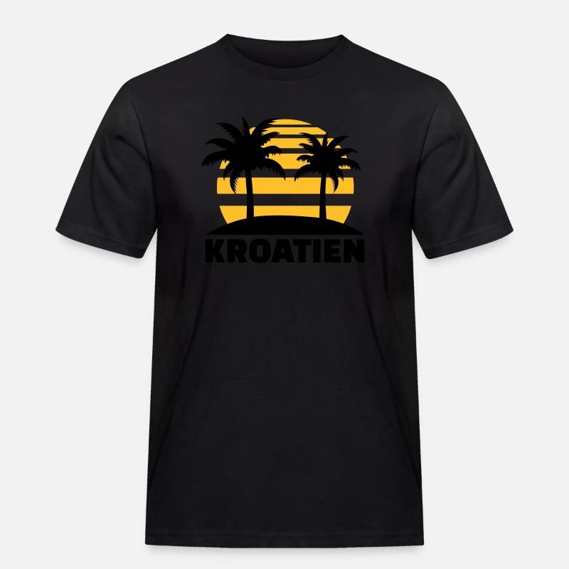 Kroatien - Männer Workwear T-Shirt - Schwarz