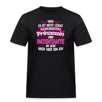 PATENTANTE - gleichzeitig Prinzessin - Männer Workwear T-Shirt - Schwarz - Vorne - AI Model Male 178 light (178cm)