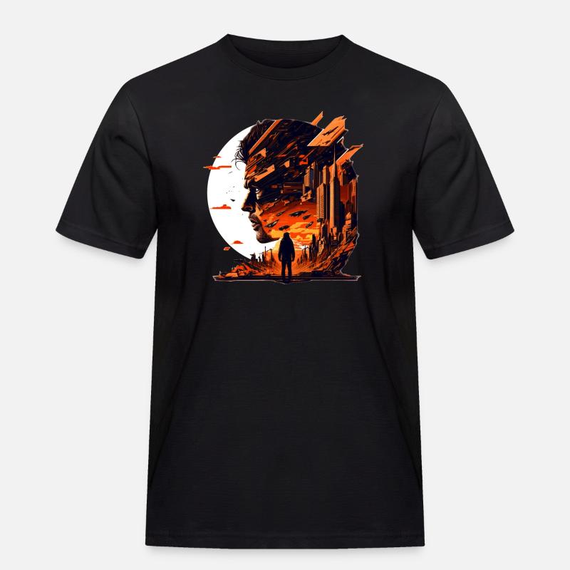 Sci-Fi and alien planets create artwork - Men's Workwear T-Shirt - black