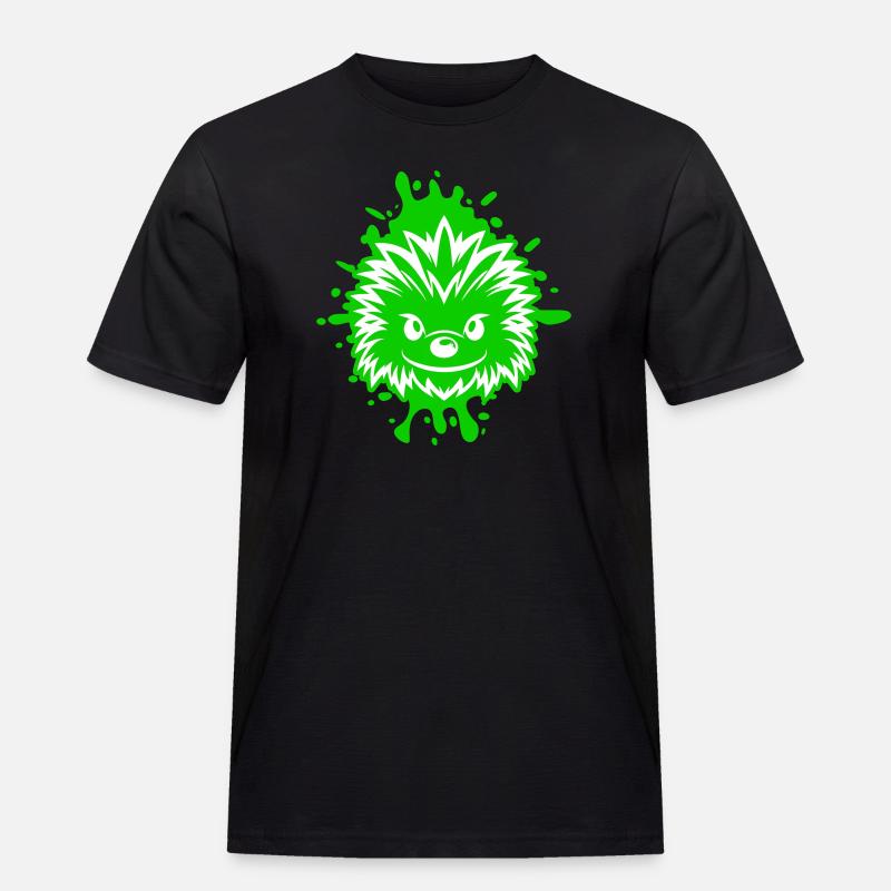 Igel Comic - Männer Workwear T-Shirt - Schwarz