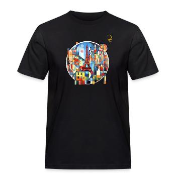 EIFFEL TOWER - Men's Workwear T-Shirt - black - Front - AI Model Male 178 light (178cm)