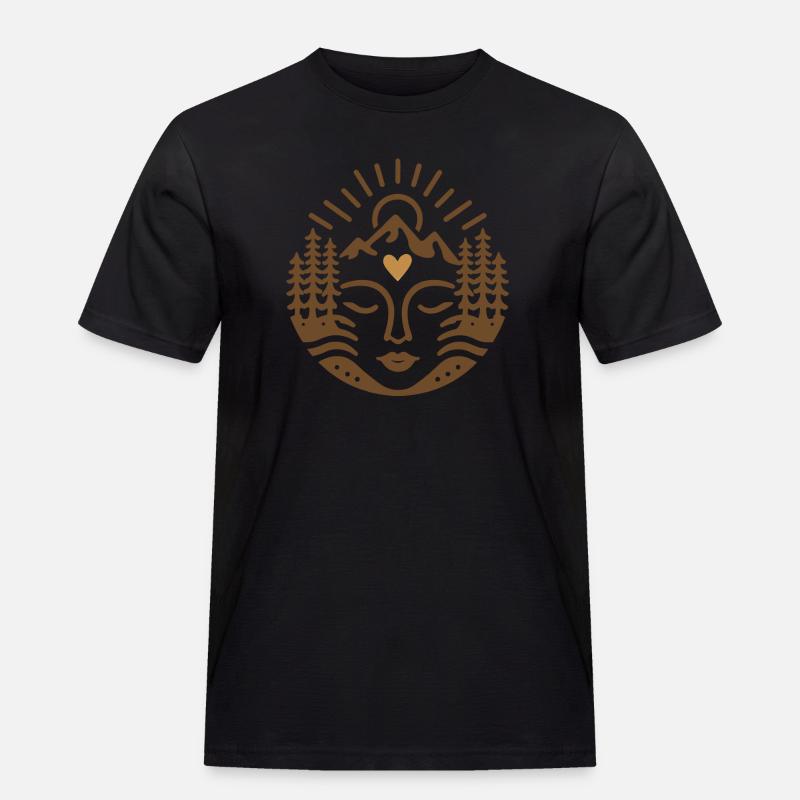 Feiere die Mutter Erde - Männer Workwear T-Shirt - Schwarz