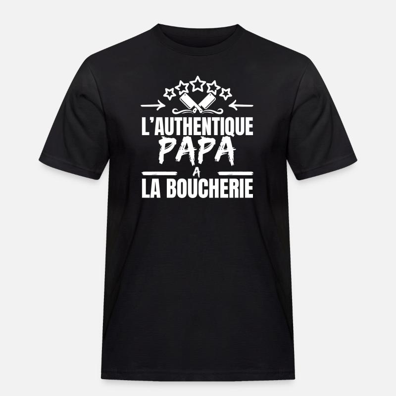 DER AUTHENTISCHE METZGERVATER - Männer Workwear T-Shirt - Schwarz