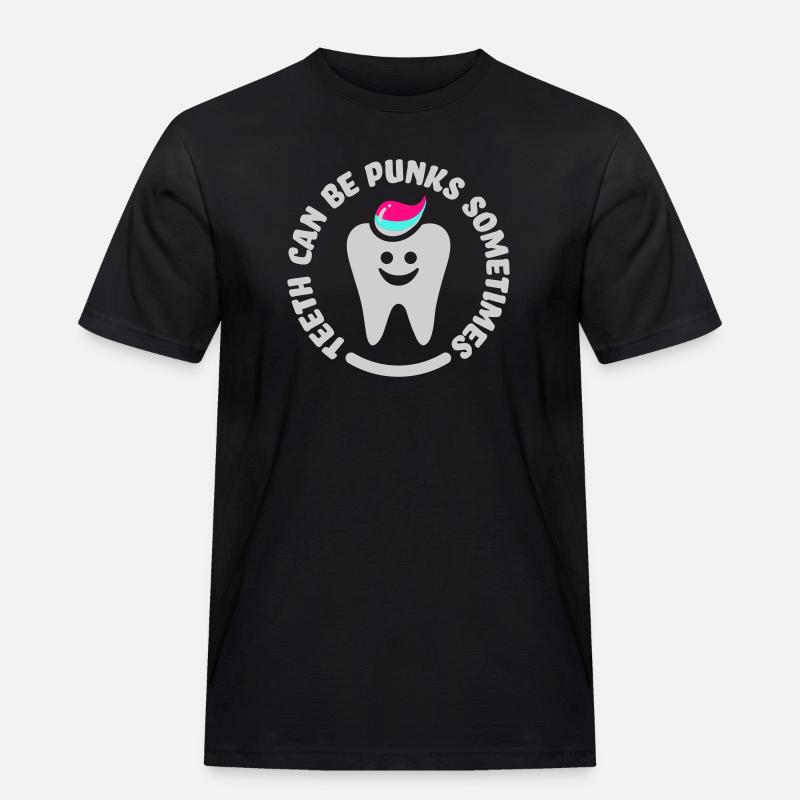 teeth punk zahn - Männer Workwear T-Shirt - Schwarz