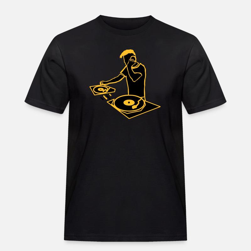 dj_2 - Männer Workwear T-Shirt - Schwarz