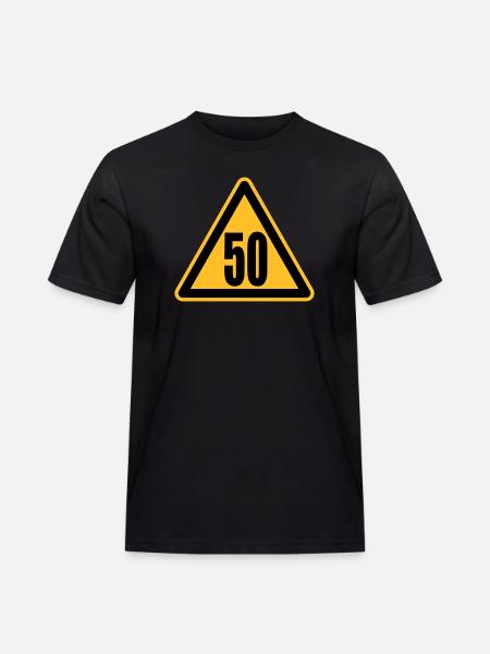 Achtung 50 - Männer Workwear T-Shirt - Schwarz