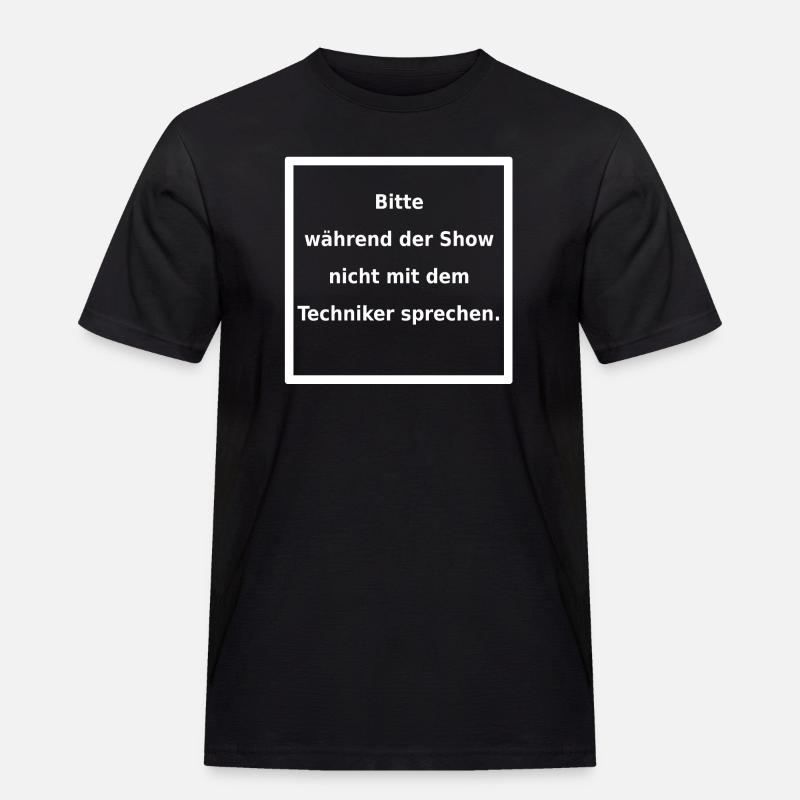 Warnhinweis: Techniker. (weiss) - Männer Workwear T-Shirt - Schwarz