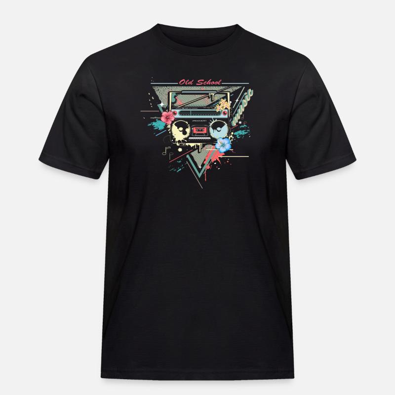 Ghettoblaster Kassettenspieler Retro Graffiti - Männer Workwear T-Shirt - Schwarz