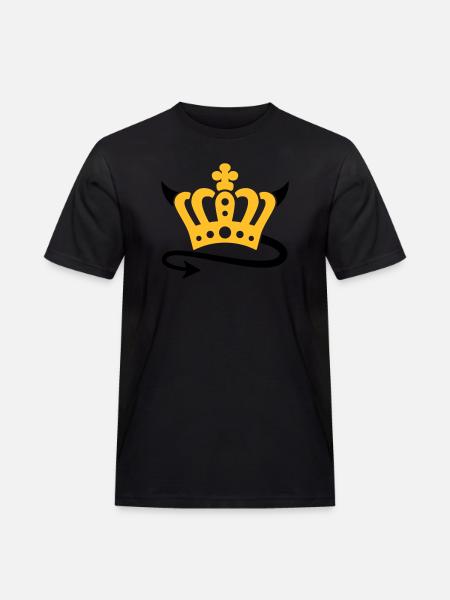 Teufel Krone - Männer Workwear T-Shirt - Schwarz
