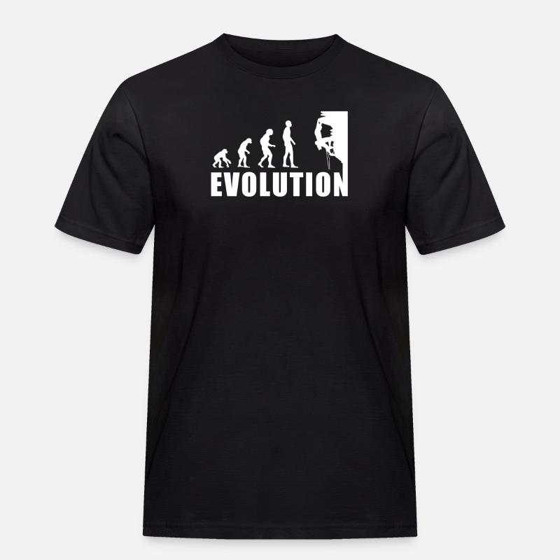 EVOLUTION Klettern Bergsteigen Climbing Geschenk - Männer Workwear T-Shirt - Schwarz