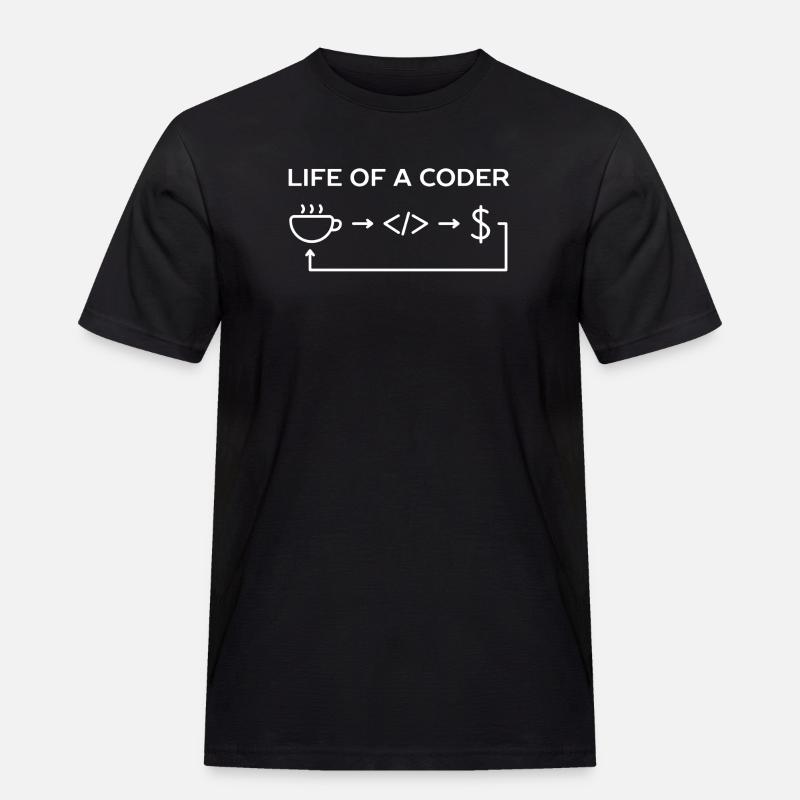 Programmierer-Leben eines Codier-Hemdes - Männer Workwear T-Shirt - Schwarz