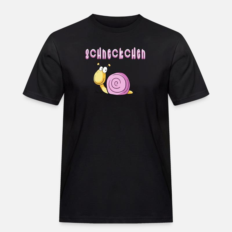 Lustige Scheckchen Schnecke I Comic - Männer Workwear T-Shirt - Schwarz