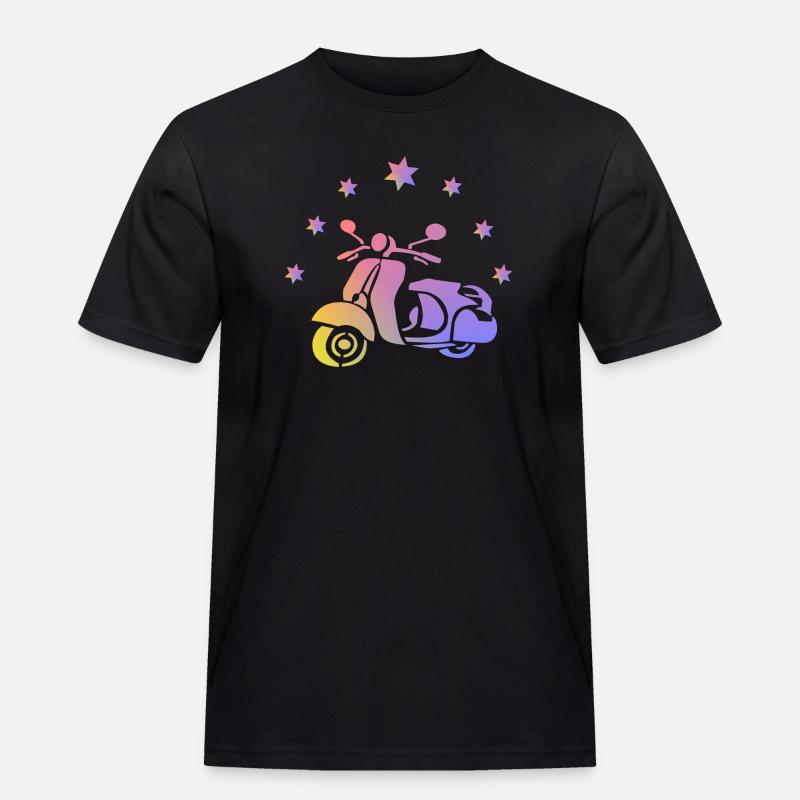 Retro Roller - Männer Workwear T-Shirt - Schwarz