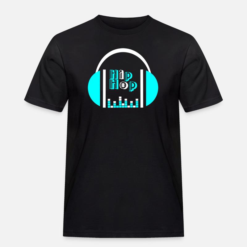 Neonkopfhörer mit Equalizer-Design - Männer Workwear T-Shirt - Schwarz