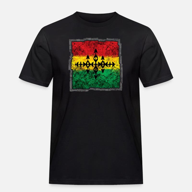 Abstraktes Reggae Färbe-Cross - Männer Workwear T-Shirt - Schwarz