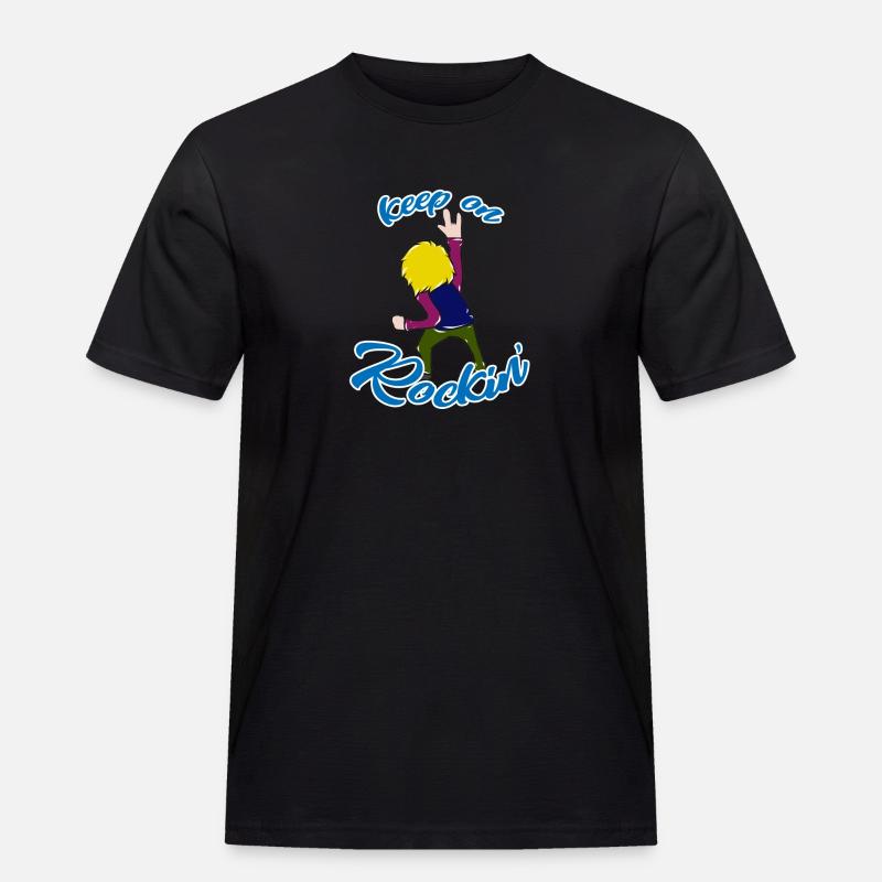 Rock 'n' Roll - Männer Workwear T-Shirt - Schwarz