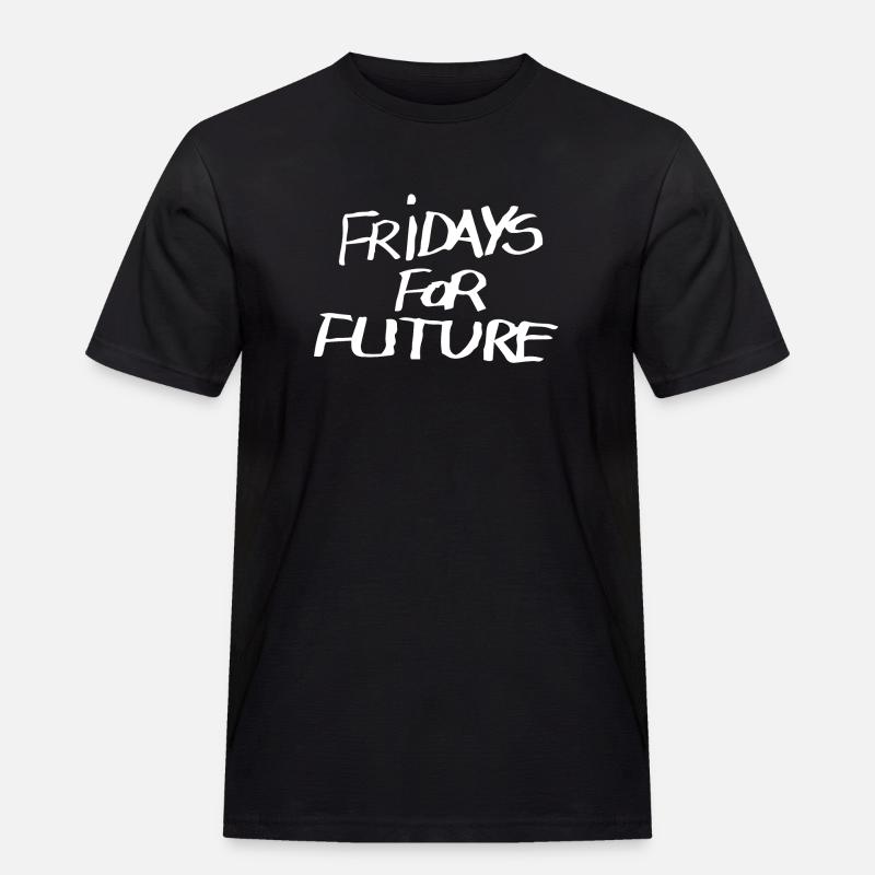 Fridays for future - Männer Workwear T-Shirt - Schwarz