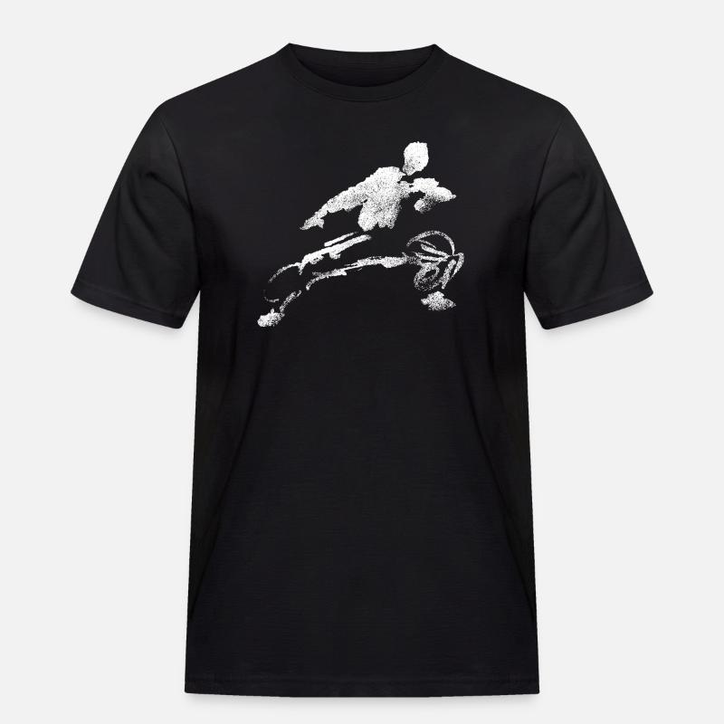 Kung-Fu Shaolin Figur - Männer Workwear T-Shirt - Schwarz