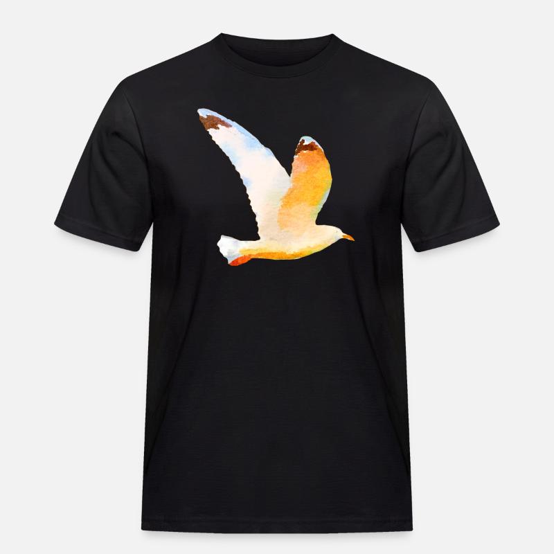 Moewe im Flug Vogel Urlaub - Männer Workwear T-Shirt - Schwarz