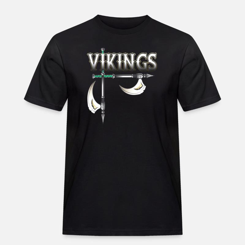 Wikinger Krieger - Männer Workwear T-Shirt - Schwarz