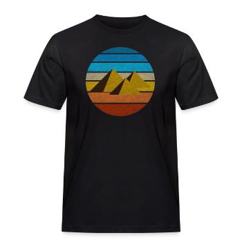 Egypte pyramide rétro idée cadeau vintage Le Caire - T-shirt Workwear homme - noir - Devant - AI Model Male 178 light (178cm)