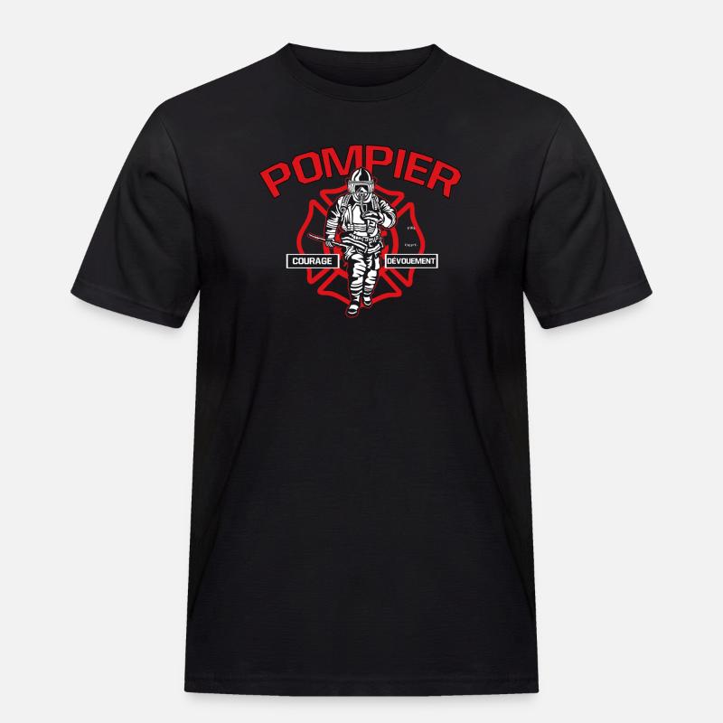 FIREFIGHTER courage dedication - Men's Workwear T-Shirt - black