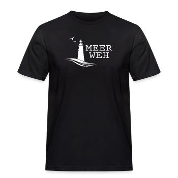 Meerweh - Männer Workwear T-Shirt - Schwarz - Vorne - AI Model Male 178 light (178cm)