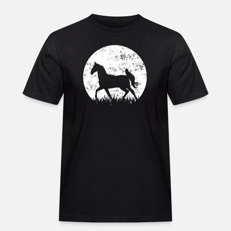 Pferd Pferde Reiten - Männer Workwear T-Shirt - Schwarz