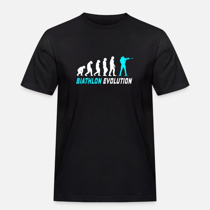Evolution Biathlon Design / Geschenkidee - Männer Workwear T-Shirt - Schwarz