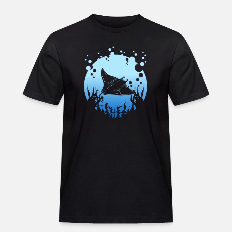 Manta Rochen - Männer Workwear T-Shirt - Schwarz