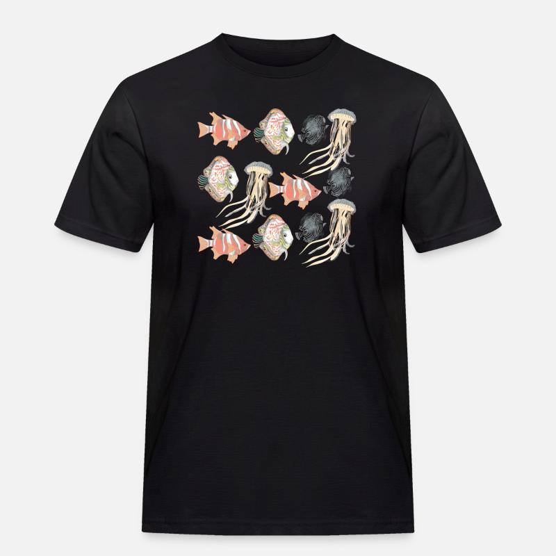 SEALIFE PATTERN - Men's Workwear T-Shirt - black