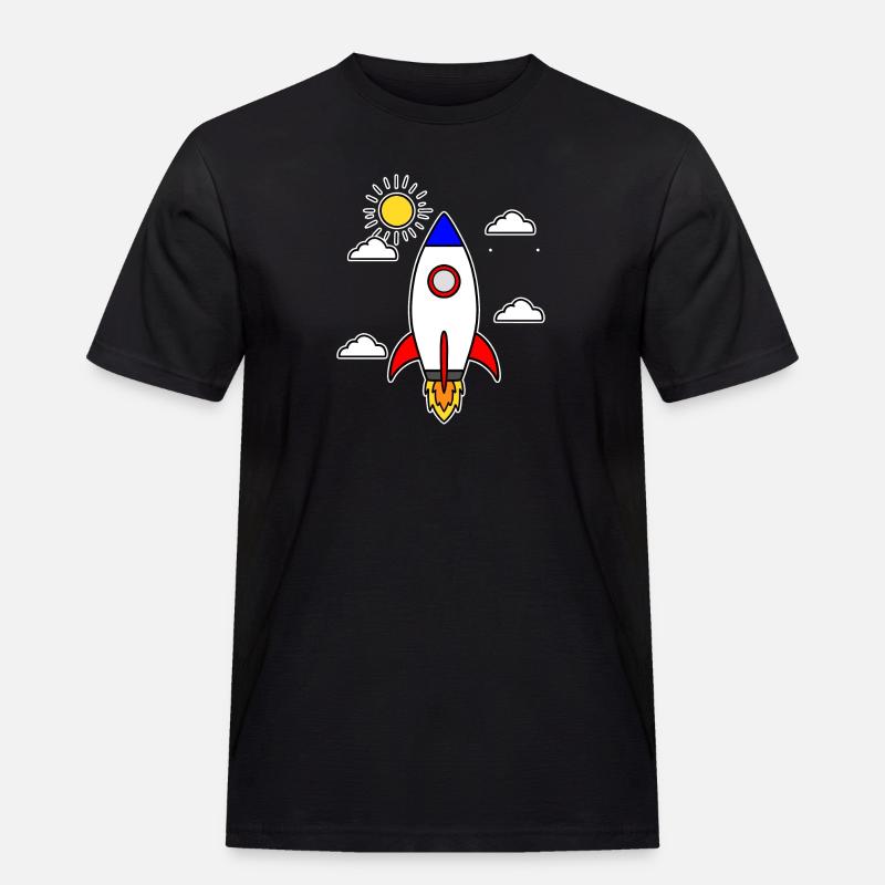 Schulstart Rakete Raumschiff Schulbeginn Schule - Männer Workwear T-Shirt - Schwarz